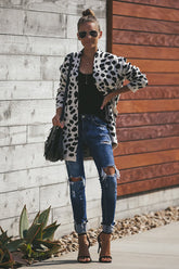 Vollendeter OL-Strickcardigan mit Leopardenmuster